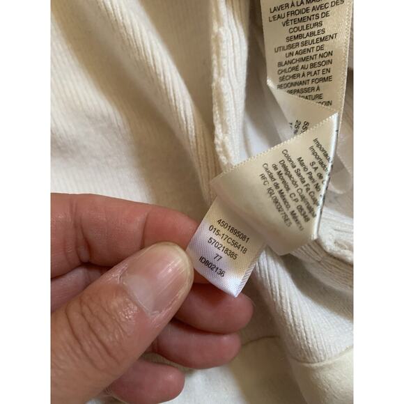 Chicos Lace Drama Cardigan Sweater Sz 2 US Large Black White Long Sleeve Shimmer - Picture 7 of 7